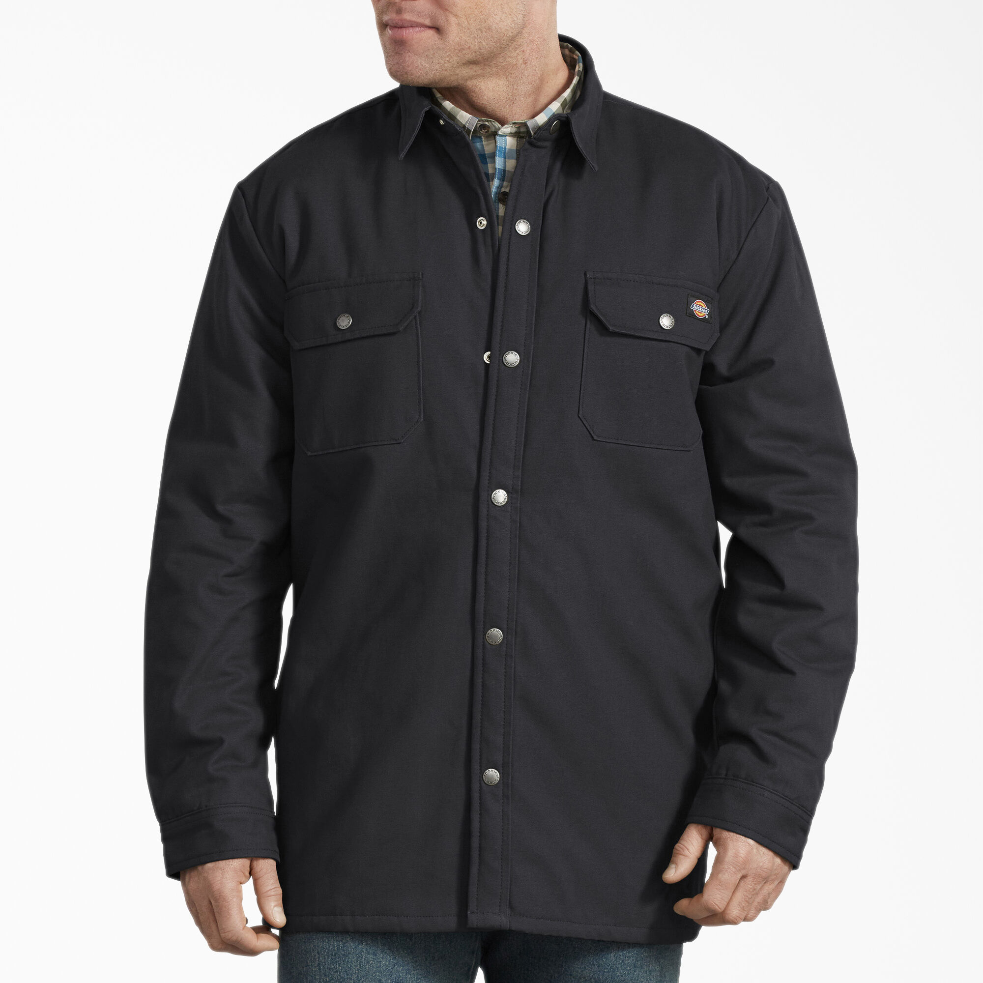 black jacket with plaid lining