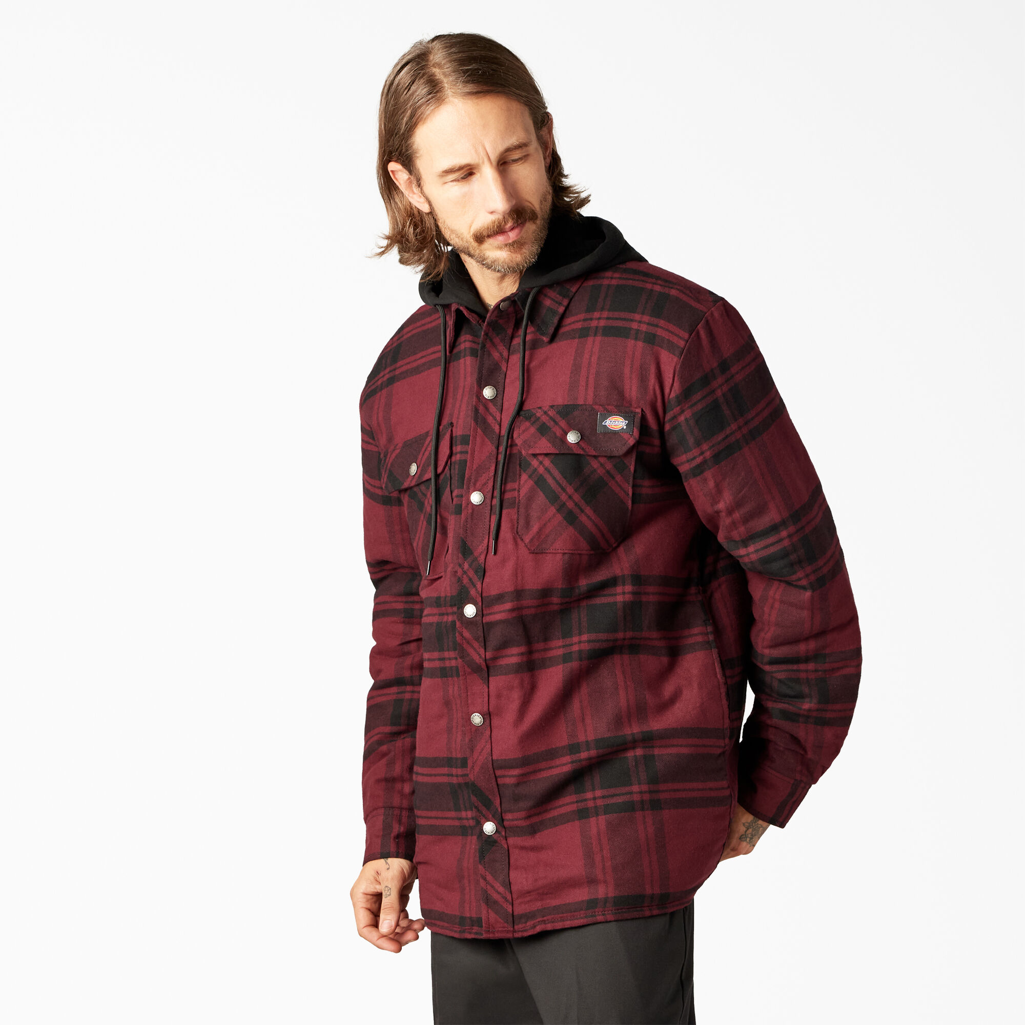 Dickies men's relaxed fit sales hooded quilted shirt jacket