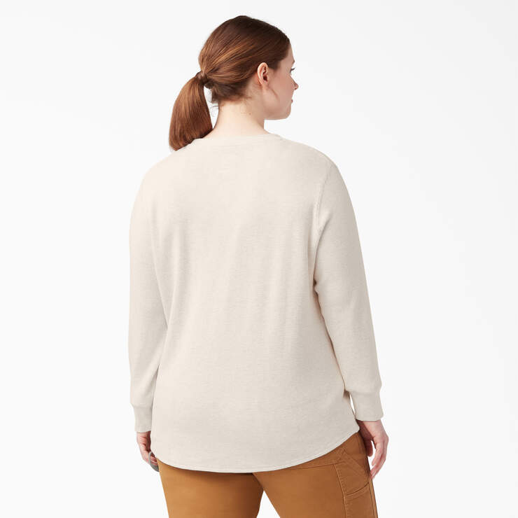 Women's Plus Long Sleeve Thermal Shirt - Oatmeal Heather (O2H) image number 2