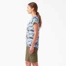 Women&#39;s Short Sleeve V-Neck T-Shirt - Flint Blue Camo &#40;F2C&#41;