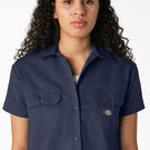 Chemise de travail &eacute;court&eacute;e de coupe d&eacute;contract&eacute;e pour femmes - Ink Navy &#40;IK&#41;
