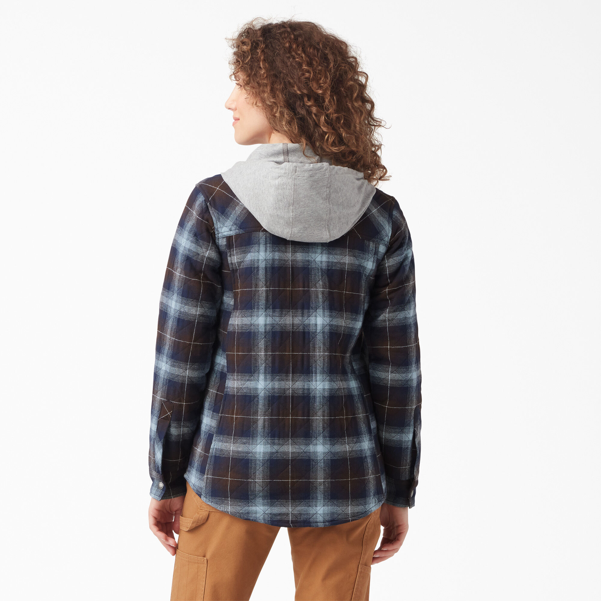 Womens hooded flannel shirt jacket sales
