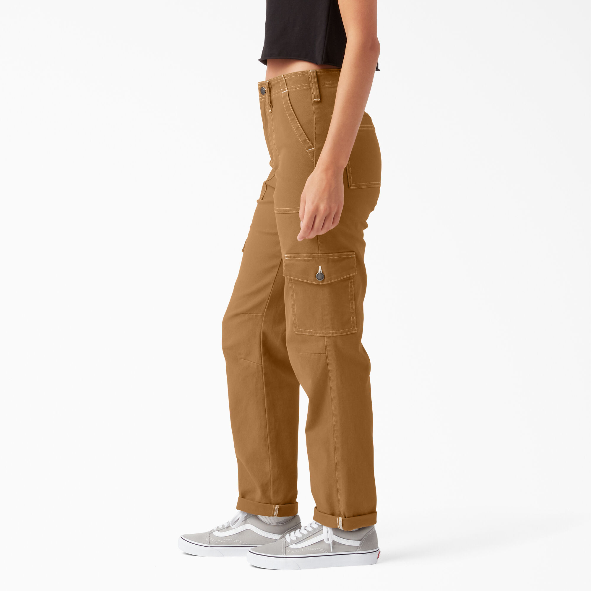 Cuffed cargo work pants sale