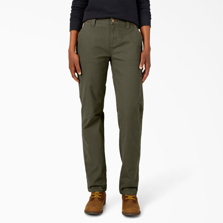 Women&rsquo;s Duck Carpenter Pants - Rinsed Moss Green &#40;RMS&#41;