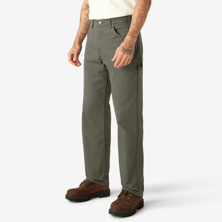Pantalon menuisier de coupe décontractée en coutil épais - Rinsed Moss Green (RMS) numéro de l’image 3