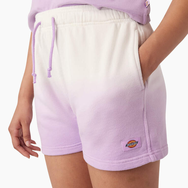 Women's Relaxed Fit Ombre Knit Shorts, 3" - Cloud/Purple Rose Dip Dye (CUD) image number 6