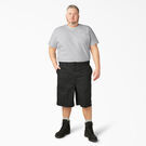 Loose Fit Flat Front Work Shorts, 13&quot; - Black &#40;BK&#41;