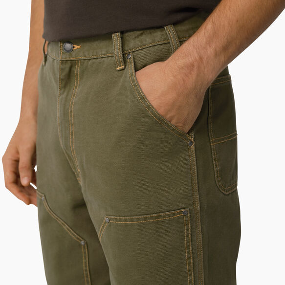 Duck Contrast Stitch Double Front Pants - Stonewashed Military Green &#40;SMW&#41;