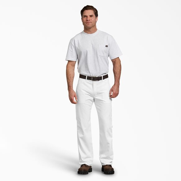 Pantalon de peintre de coupe d&eacute;contract&eacute;e en tissu FLEX - White &#40;WH&#41;