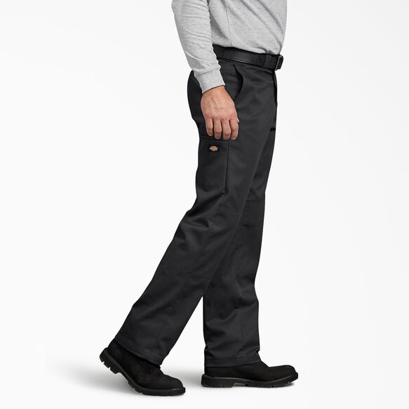 Regular Fit Straight Leg Double Knee Work Pants - Black &#40;BK&#41;