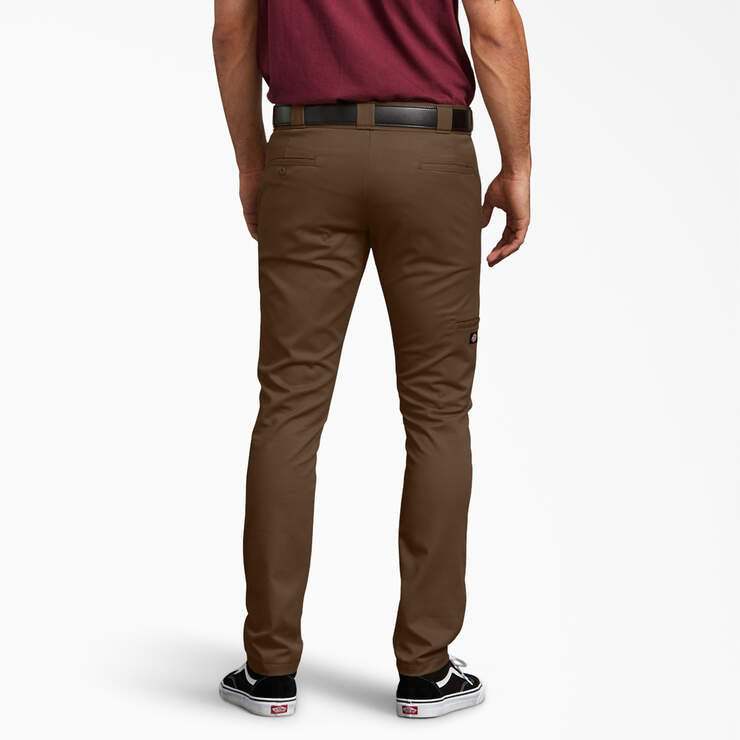 Skinny Fit Double Knee Work Pants - Timber Brown (TB) image number 2
