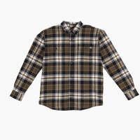 FLEX Long Sleeve Flannel Shirt - Dark Olive/Black Plaid (B1K)