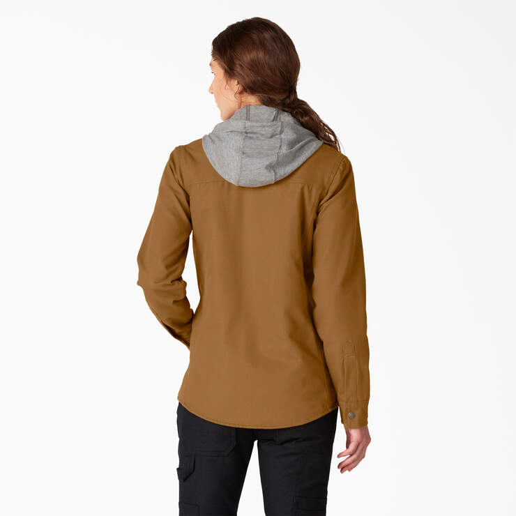 Women’s Duck Hooded Shirt Jacket - Brown Duck (BD) image number 2