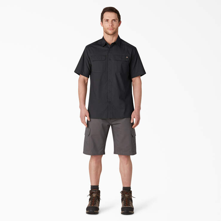 Short Sleeve Ripstop Work Shirt - Rinsed Black (RBK) image number 6
