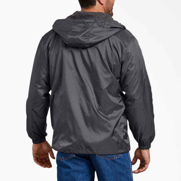 Fleece Lined Nylon Hooded Jacket - Charcoal Gray (CH) image number 2