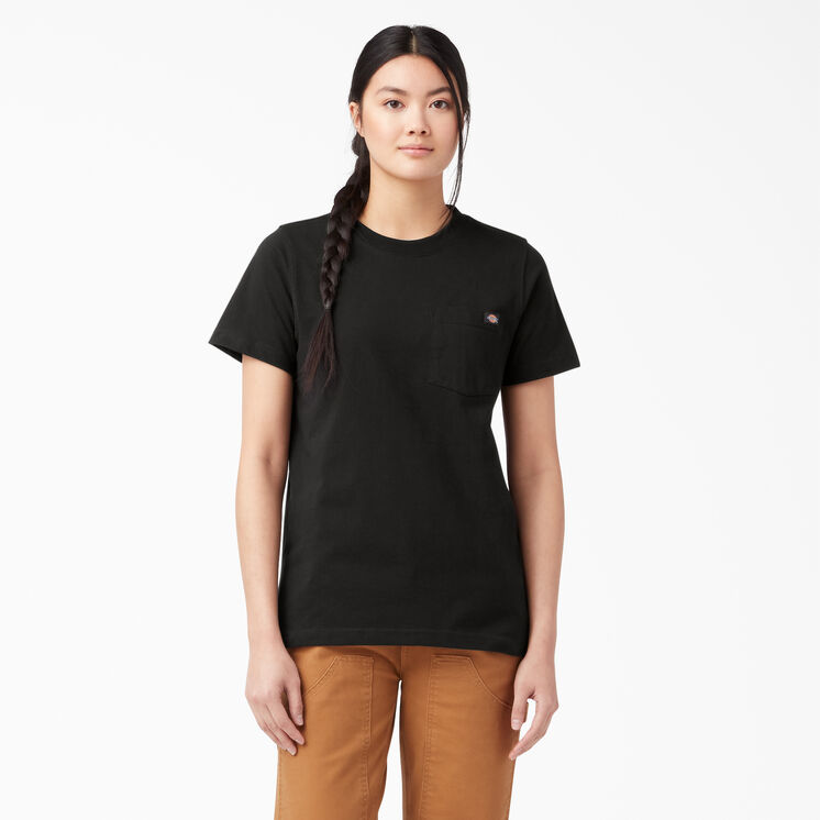 T-shirt &eacute;pais &agrave; manches courtes pour femmes - Black &#40;BK&#41;
