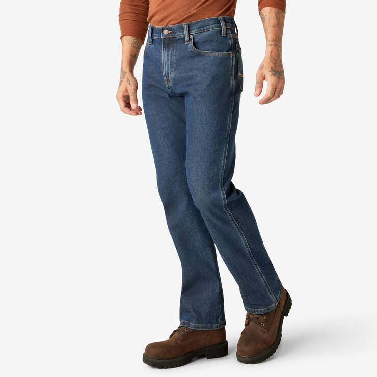 FLEX Lined Regular Fit 5-Pocket Jeans - Stonewashed Indigo (SIWR) image number 3