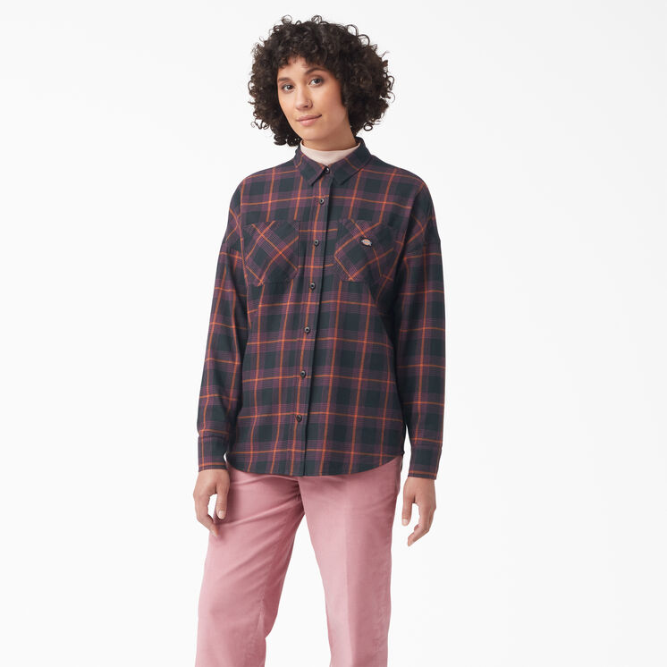 Chemise Bakerhill de coupe ample pour femmes - Wine/Black Plaid &#40;BPN&#41;