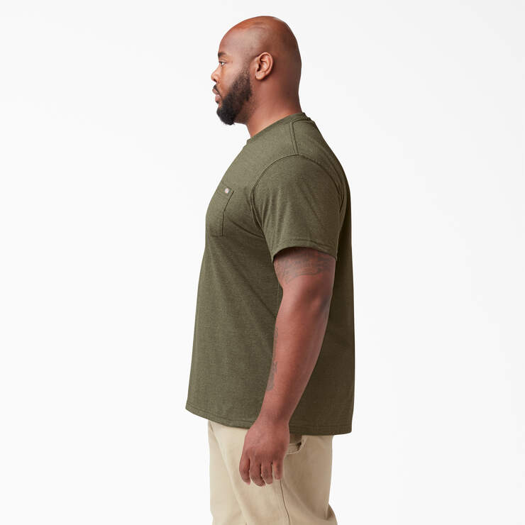 Heavyweight Heathered Short Sleeve Pocket T-Shirt - Military Green Heather (MLD) image number 5