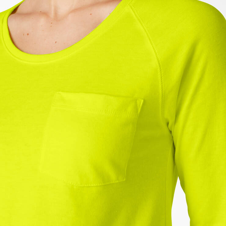 Women's Cooling Long Sleeve Pocket T-Shirt - Bright Yellow (BWD) image number 5