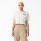 Women&#39;s Embroidered Patch Cropped Work Shirt - Rinsed Cloud &#40;R2C&#41;