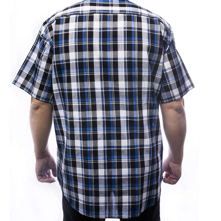 Men's short sleeves plaid shirt - Black (BLK) image number 2