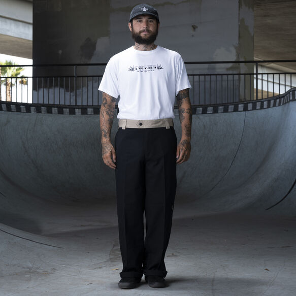 Pantalon &agrave; genoux renforc&eacute;s et jambe droite de coupe ample Ronnie&nbsp;Sandoval - Black/Desert Sand Color Block &#40;BDC&#41;