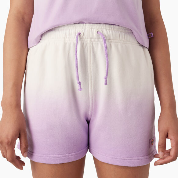Women&#39;s Relaxed Fit Ombre Knit Shorts, 3&quot; - Cloud/Purple Rose Dip Dye &#40;CUD&#41;