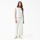 Pantalon menuisier court d&eacute;lav&eacute; pour femmes - Stonewashed Cloud &#40;S2C&#41;