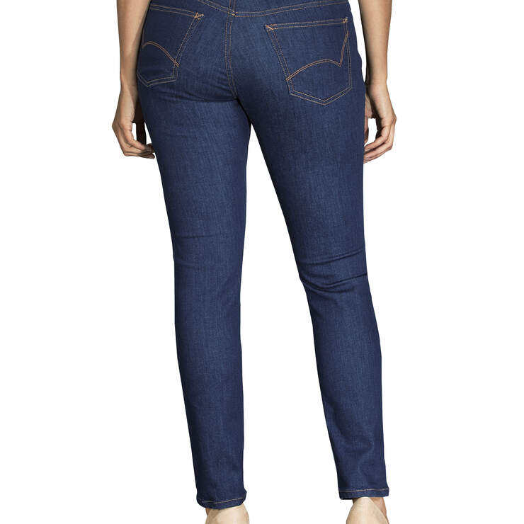Women's Perfect Shape Curvy Fit Skinny Leg Stretch Denim Jeans - Stonewashed Indigo Blue (SNB) image number 2