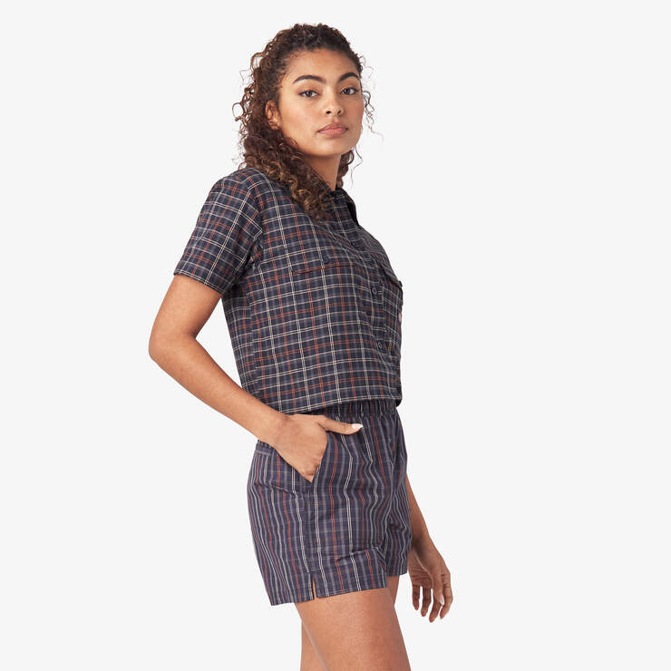 Women’s Surry Cropped Work Shirt - Navy Outdoor Plaid (NDY) image number 4