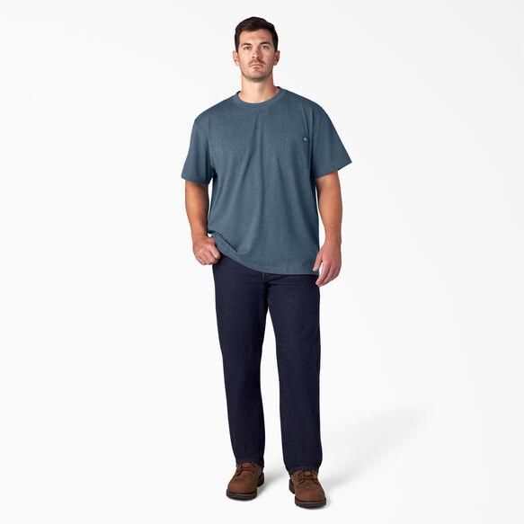 Heavyweight Heathered Short Sleeve Pocket T-Shirt - Baltic Blue &#40;BUD&#41;