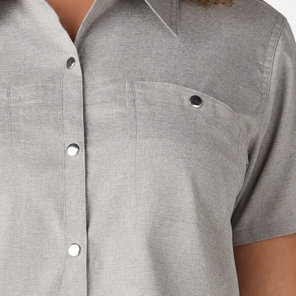 Haut de travail fra&icirc;cheur &agrave; manches courtes pour femmes - Alloy Heather &#40;LYH&#41;