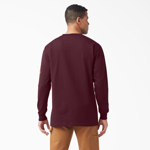 Logo Graphic Long Sleeve Pocket T-Shirt - Burgundy &#40;BY&#41;
