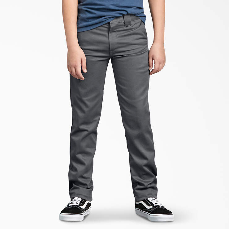 Boys' FLEX Skinny Fit Pants, 4-20 - Charcoal Gray (CH) numéro de l’image 1