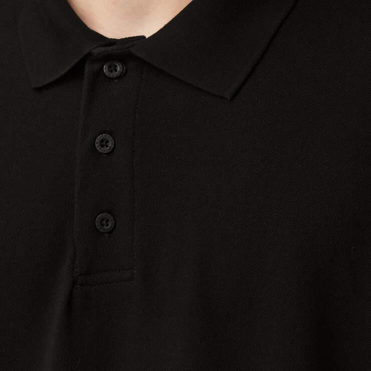 Adult Size Piqué Short Sleeve Polo - Black (BK) image number 5
