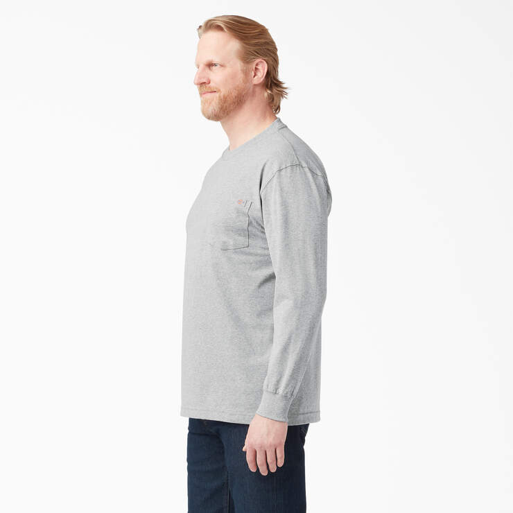 Heavyweight Long Sleeve Pocket T-Shirt - Heather Gray (HG) image number 3