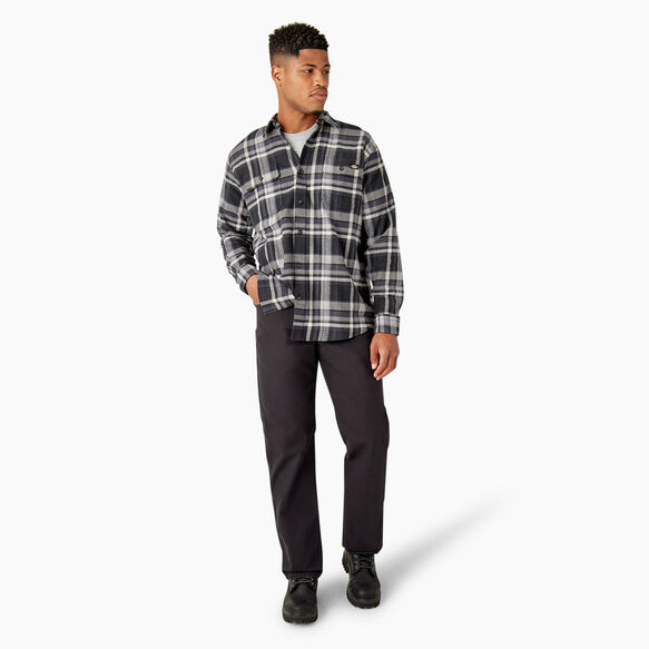 FLEX Long Sleeve Flannel Shirt - Black/Gray Multi Plaid &#40;A1U&#41;
