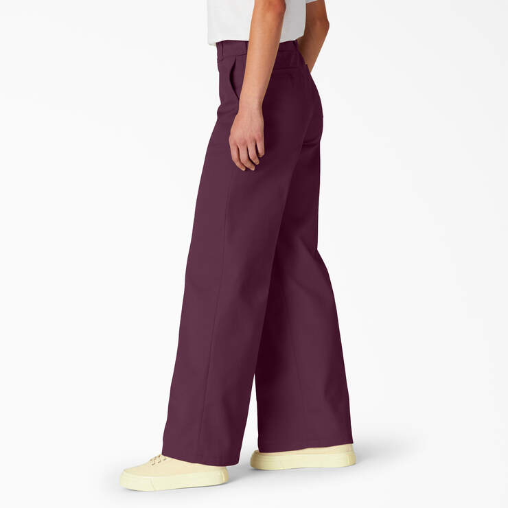 Pantalon de travail de coupe standard à jambe large pour femmes - Grape Wine (GW9) numéro de l’image 3