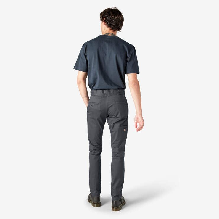 Skinny Fit Double Knee Work Pants - Charcoal Gray (CH) image number 6