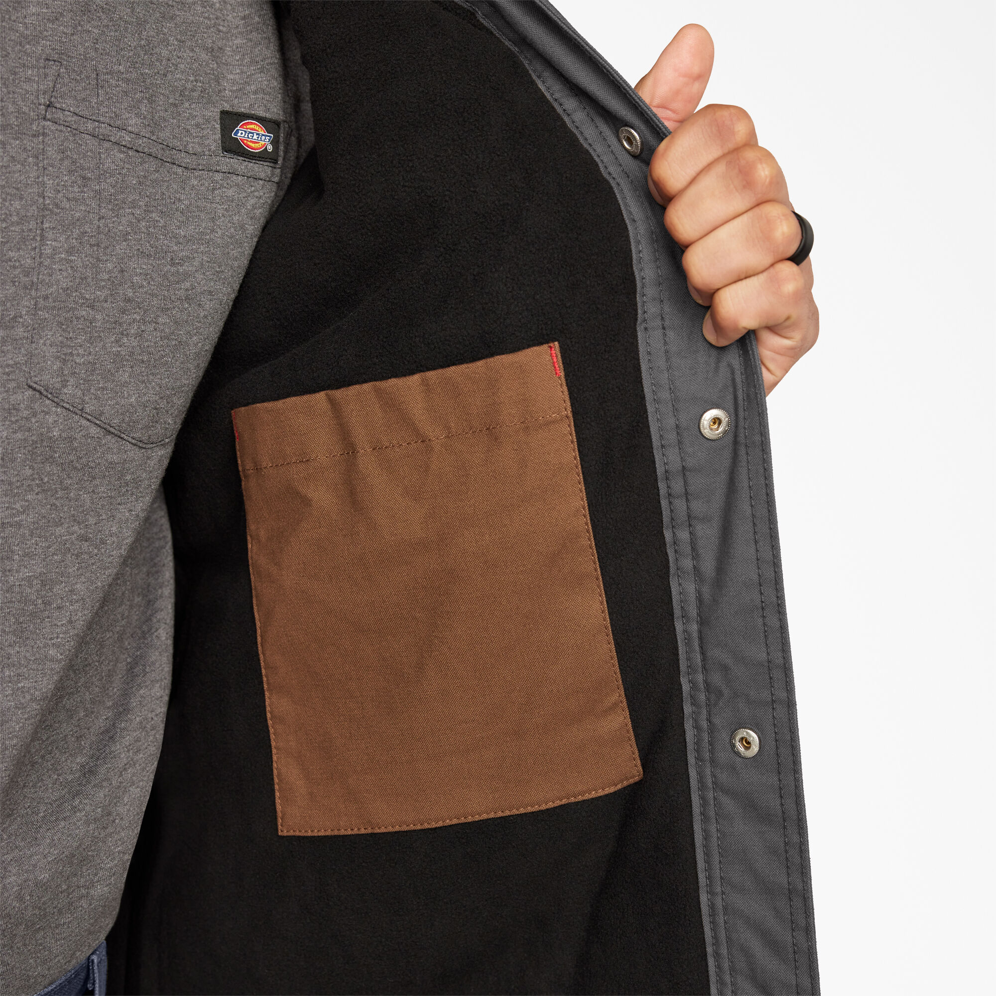 Men's Water Repellent Fleece Lined Duck Shirt Jacket