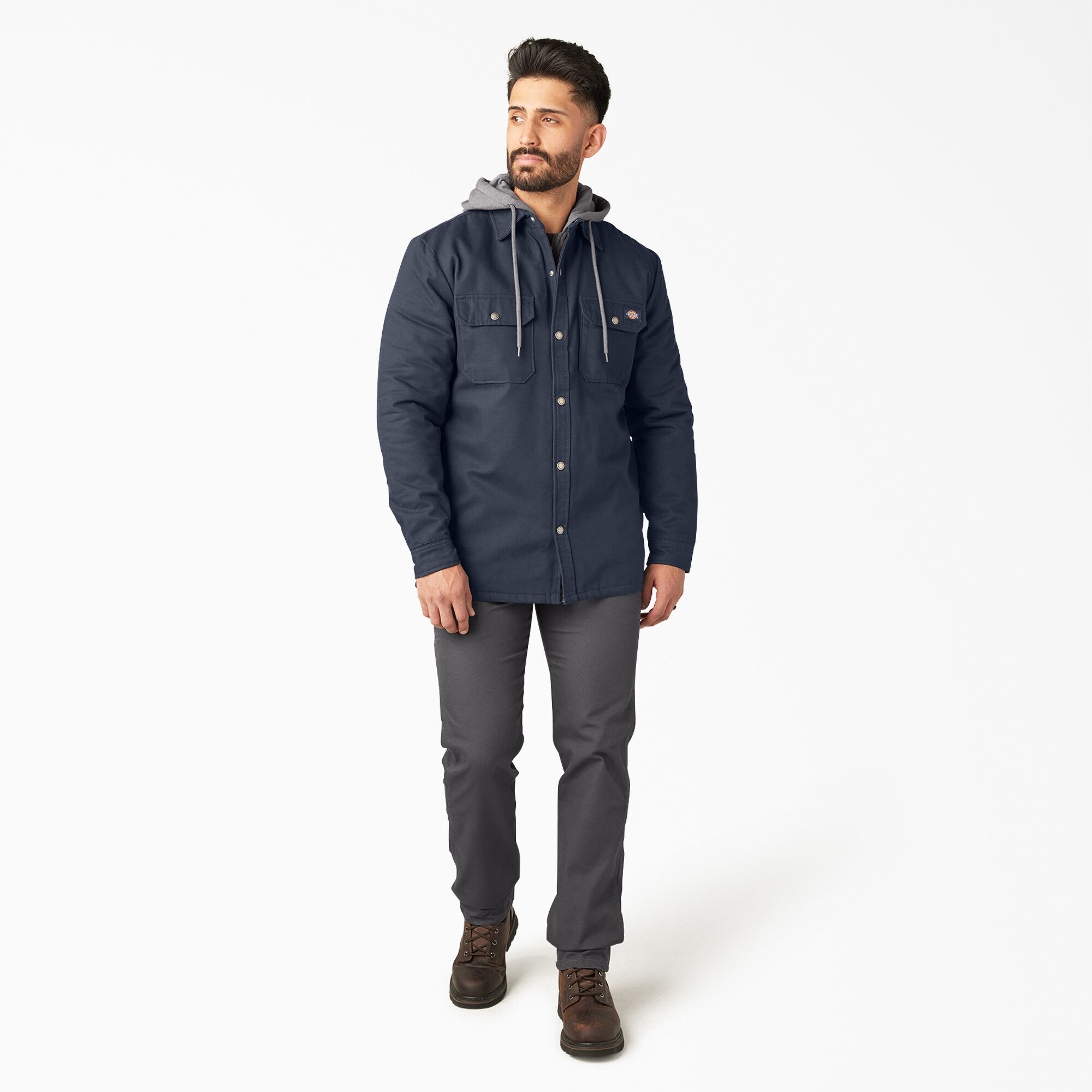 Fleece Hooded Duck Shirt Jacket with Hydroshield Mens Shirt