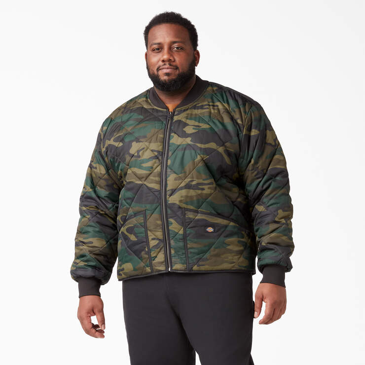 Camo Diamond Quilted Jacket - Hunter Green Camo (HRC) image number 4