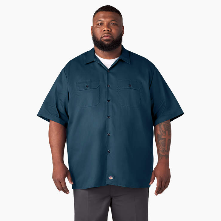 Short Sleeve Work Shirt - Navy Blue (NV) image number 5