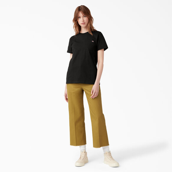 T-shirt &eacute;pais &agrave; manches courtes pour femmes - Black &#40;BK&#41;