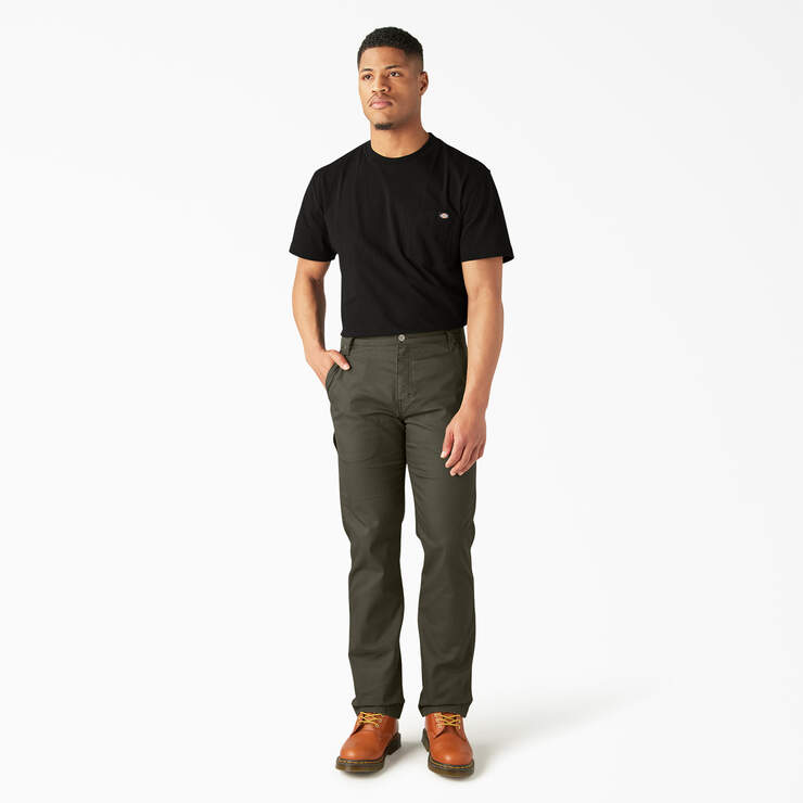 Pantalon menuisier de coupe standard en coutil - Stonewashed Moss Green (SMS) numéro de l’image 4
