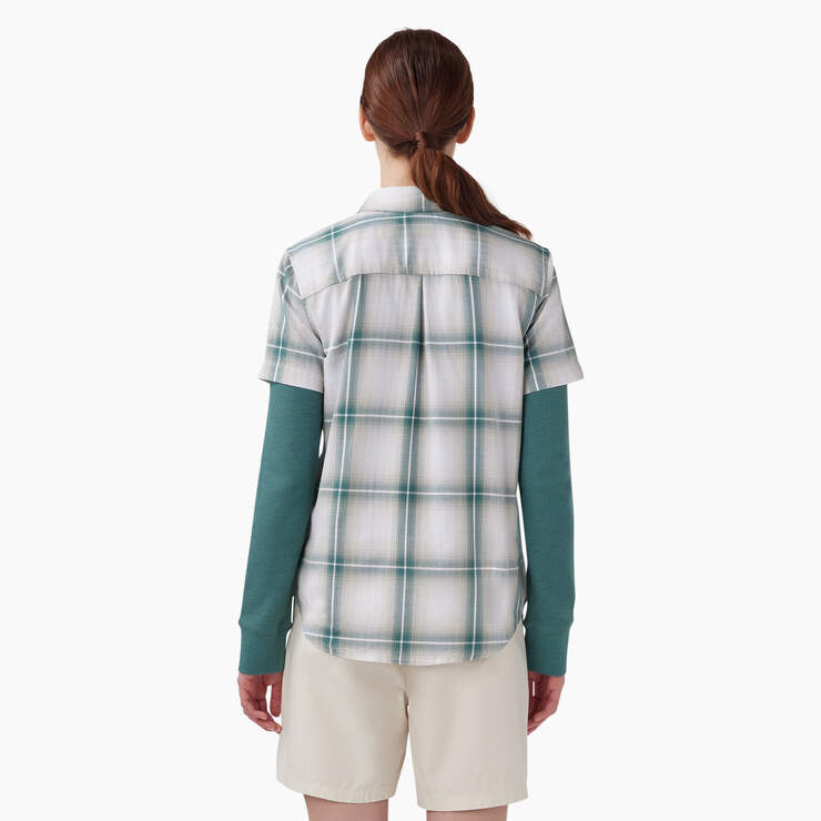 Women’s Plaid Woven Shirt - Green Herringbone Plaid (MPN) image number 2