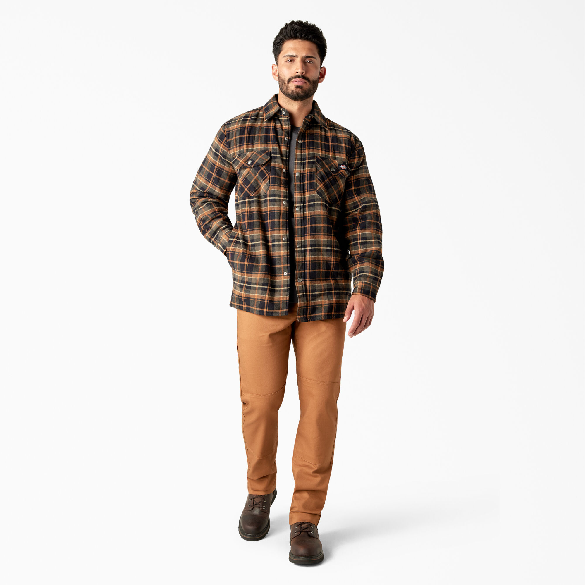 Water Repellent Fleece Lined Flannel Shirt Jacket