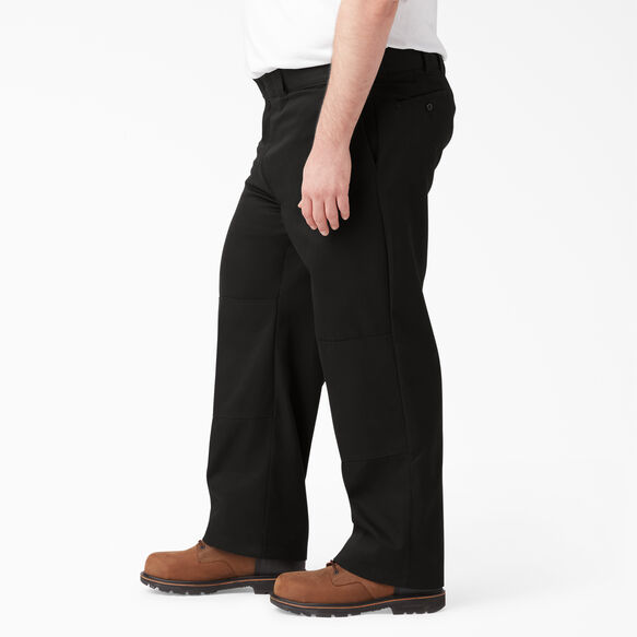 Loose Fit Double Knee Work Pants - Black &#40;BK&#41;