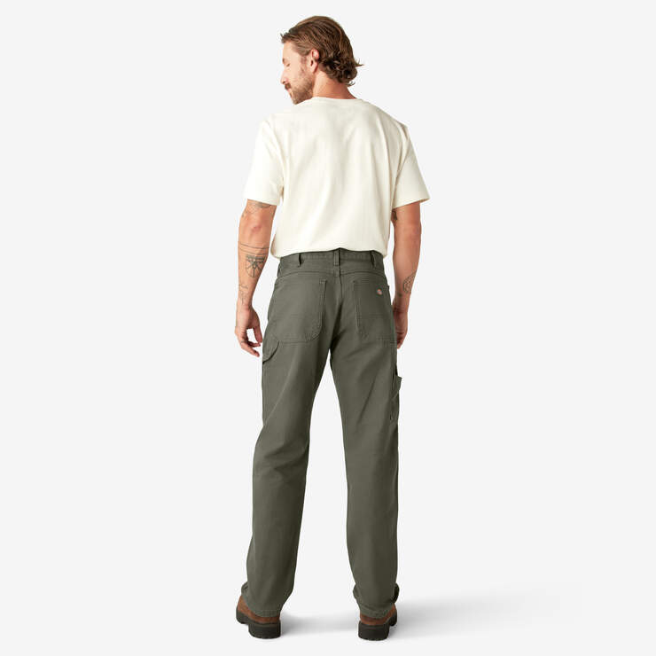 Relaxed Fit Heavyweight Duck Carpenter Pants - Rinsed Moss Green (RMS) image number 6